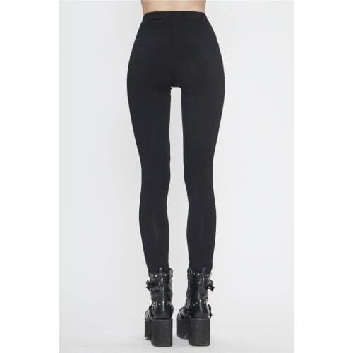 Trousers Gothic Lady Black Dark Model Handsome Skull Print Sexy Feet High Waist Slim Pants