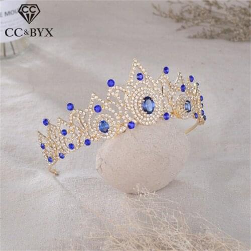 CC wedding jewelry hairbands tiaras and crowns baroque style engagement hair accessories for bridal trendy cubic zircon HG974