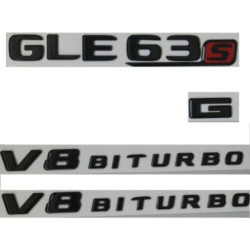 Gloss Black GLE63s V8 BITURBO Badges Emblems for Mercedes Benz W166 C292