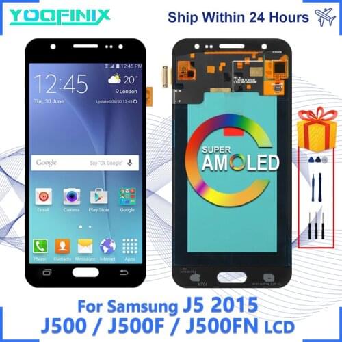 Super AMOLED For Samsung Galaxy J5 Display Touch Screen Digitizer Replacement Parts For J5 Duos J500F/J700FN LCD Display J5 2015