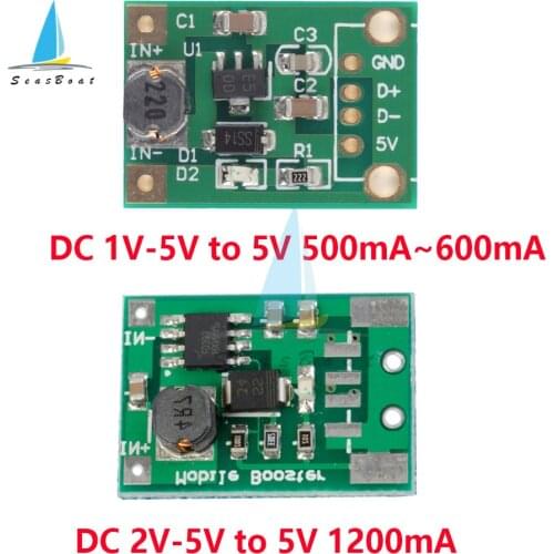 DC-DC Step Up Converter Booster Power Supply Module 1V/2V-5V to 5V 500mA 600mA 1200MA Voltage Regulator for Arduino