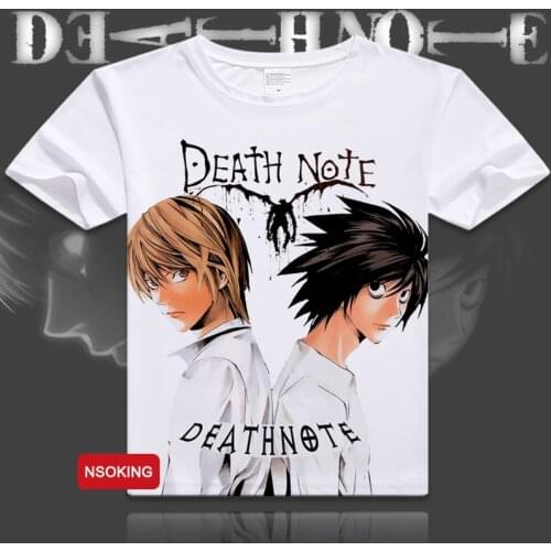 Death Note T-Shirt Anime Yagami Light Cosplay Short Sleeve T shirt L Lawliet Breathable TShirt Casual Men Women Tees