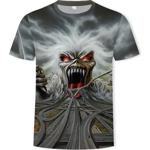 Summer Skull men 3D print t-shirt Fashion Tshirt men heavy metal grim Reaper Short sleeve Harajuku style t shirt streetwear tops