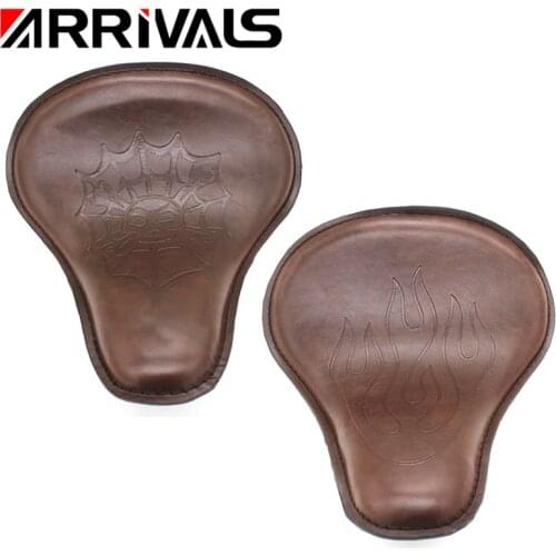 Brown Black Motorcycle PU Leather Cover Cowl Pad Solo Passenger Seat For Harley Sportster Bobber Chopper Custom