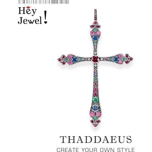 Pendants Royalty Cross Colorful,2020 New Victorian Jewelry Bohemia 925 Sterling Silver Magnificent Accessories Gift For Women