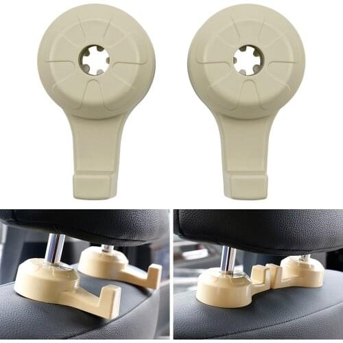 2 Pieces Car Headrest Hooks Seat Back Hanger for Bag Handbag Purse Grocery Cloth Auto Clips Organizer Accessories