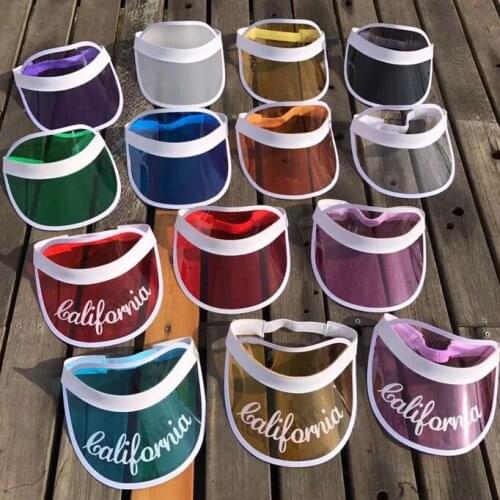 Summer Adult Casual UV Protection Sun Visor Caps Womens Fashion Sunshade Beach Party Hats Outdoor PVC Plastic Hat