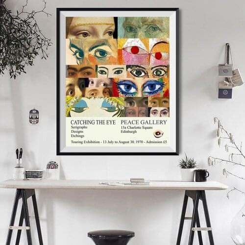 Minimalist Abstract Retro Exhibit Eyes Wall Art Canvas Painting Nordic Posters and Prints Wall Pictures for Living Home Decor