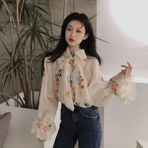 Missoov Women's Shirts With Embroidery