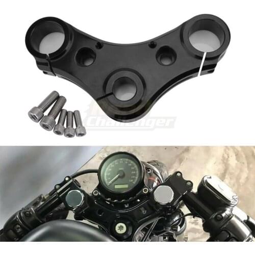 Motorcycle Black Top Triple Clamps CNC Aluminum For Harley Sportster XL 2004-2017 Seventy Two 1200N Nightster Iron