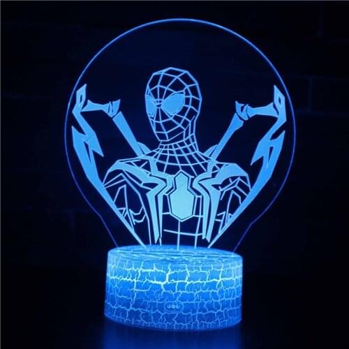 Disney DC Superhero Justice League 3D Desk Lamp LED7/16 Color Remote Control Touch Night Light Childrens Toy Birthday Gift