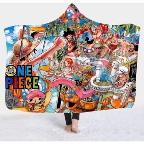 NEW Anime 3D Printing Throw Hooded Blanket Wearable Warm Fleece Bedding Office Quilts Soft Adults Travel 04