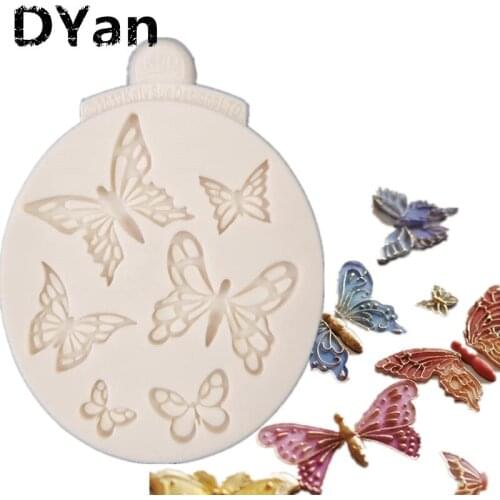 New Fondant Silicone Mold Dry Pace Shape Wedding Party Dessert Table Wild Butterfly Collection A1570