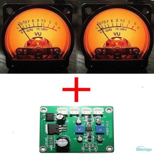 1pc Driver Board and 2pc VU Meters Input AC/DC 9-15V Match Our Sold VU Meter DIY Free Shipping