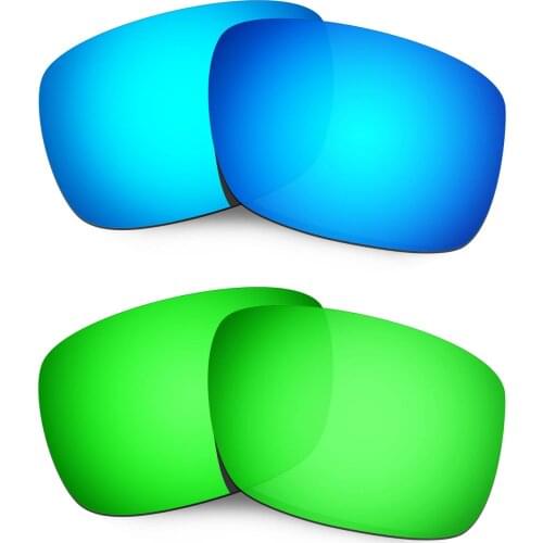 HKUCO For Drop Point Sunglasses Polarized Replacement Lenses - Blue&Green 2 Pairs