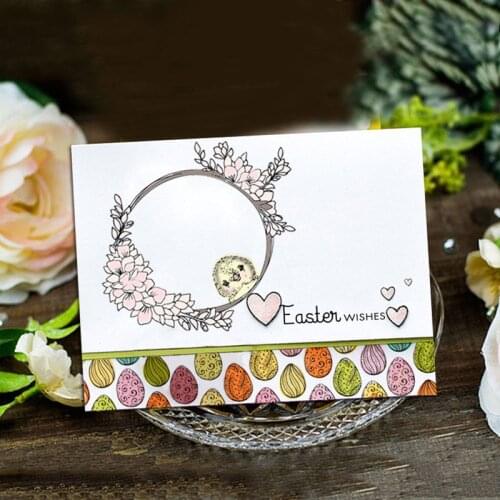 Easter Eggs Chick Flowers Leaf Wreath Transparent Clear Stamps Silicone Seals Roller Stamp for DIY Scrapbooking Card Making