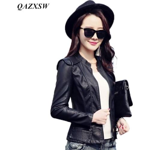 Женские модные кожаные куртки QAZXSW China At AliExpress