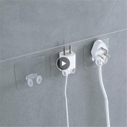 Socket Plug Hook Transparent Strong Self Adhesive Door Wall Hangers Towel Handbag Hooks Plug Hook Kitchen Bathroom Accessories