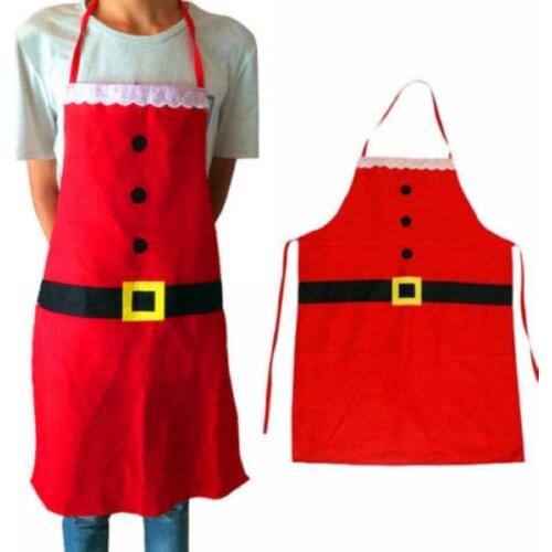 Christmas Novelty Kitchen Cooking Apron Xmas Party Club Dress Up Apron Red