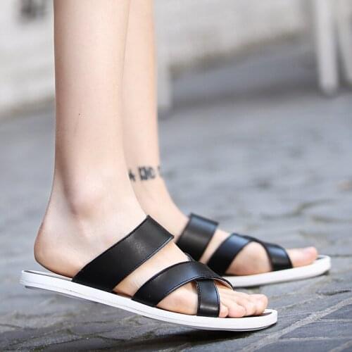 Sandalias For Man Mens Summer Flip Flops Sandale Ete Homme Shoes Men Beach Sandals Leather Genuine Sandalen Heren