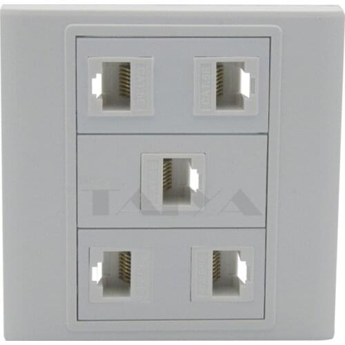 5 ports RJ45 network wall plate