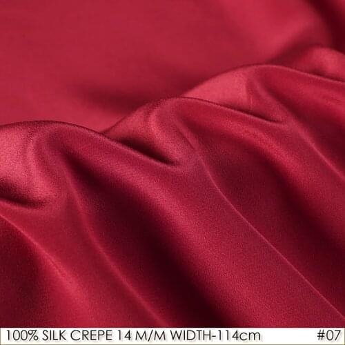 SILK CREPE DE CHINE 114cm width 14momme/100% Pure Mulberry Silk Fabric/Batik Painting and Wedding Dress Fabric Scarlet NO 07