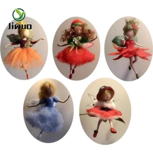 Jiwuo Wool Felting Needles Wool Felting Kits Felting Wool Fairy Doll Toys Wool Felt Making Craft for Beginners Keychain Gift