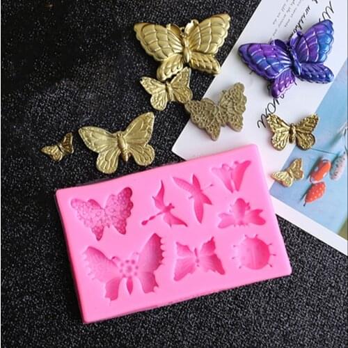 Butterfly insect silicone mold cake decoration tool chocolate fudge mold, sugarcraft, kitchen gadget