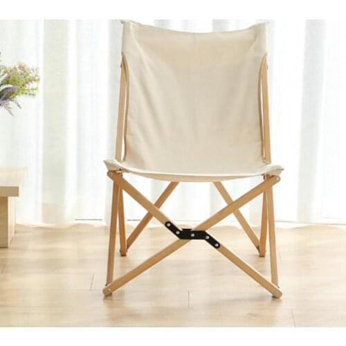 Solid Wood Folding Chair Butterfly Chair Lazy Recliner Chair Balcony Recreational Chair Single Small Sofa Portable Outdoor