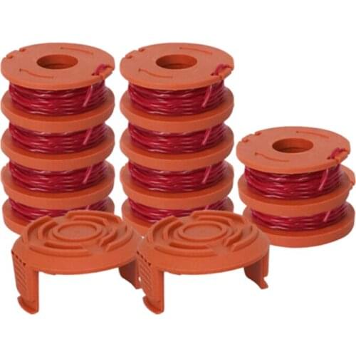 TOP 12 Pack Replacement Spool String Trimmer Line 10 Pack Spool And 2 Cap Lawn Mower Accessories for WORX