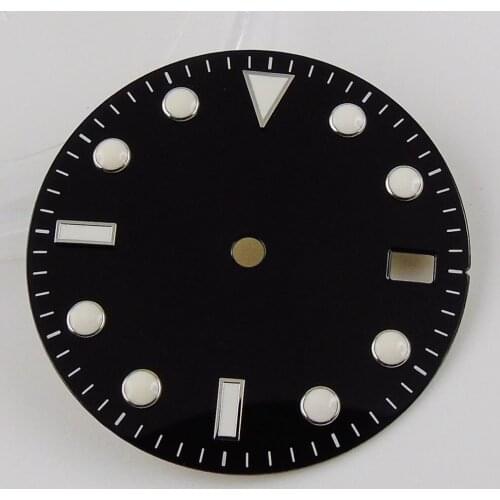 Sterile Black Men Watch Dial Date Window Fit NH35 Movement Rose Gold edge