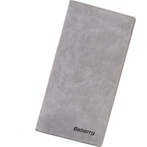 Mens Thin Wallet PU Leather Multi Function Solid Color Male Fashion Long Clutch Wallets Coin Purse Photo Card Holders