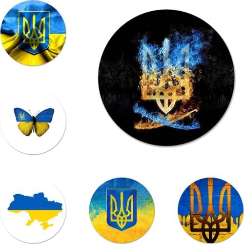 UA Ukraine Ukrainian Flag Banner Icons Pins Badge Decoration Brooches Metal Badges For Clothes Backpack Decoration 58mm