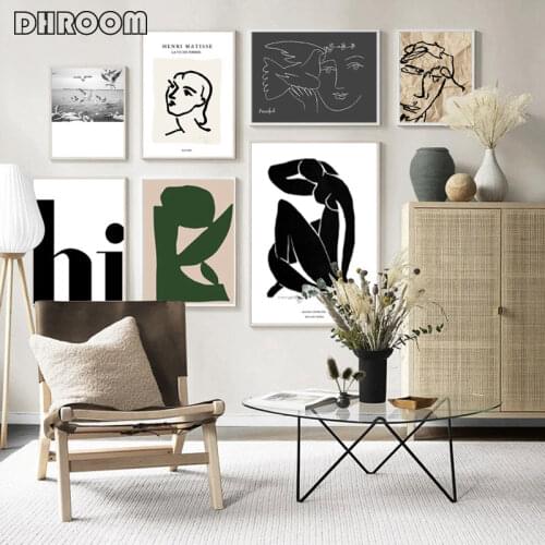 Vintage Abstract Wall Art Matisse Line Figure Minimalist Europe Canvas Painting Posters Prints Pictures Living Room Home Decor