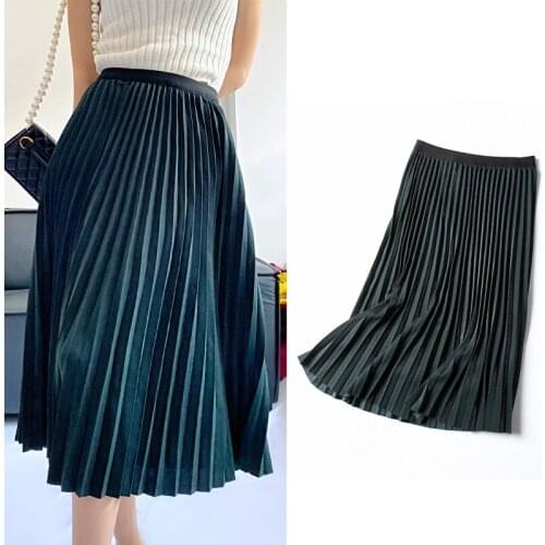 LPNVVS Women Fashion Crumpled With Gathering Animal Print Slit Midi Skirt Vintage Casual High Waist Female Skirts Mujer PL259