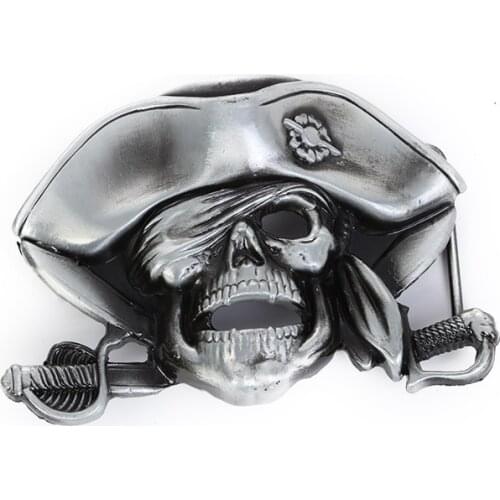 Western cowboy zinc alloy pirate head belt buckle gift item