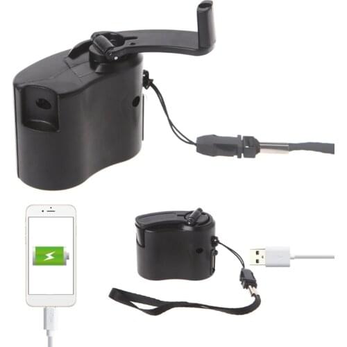1pc New Manual Charger Emergency Outdoor Portable Hand Power USB Dynamo Crank For Phone