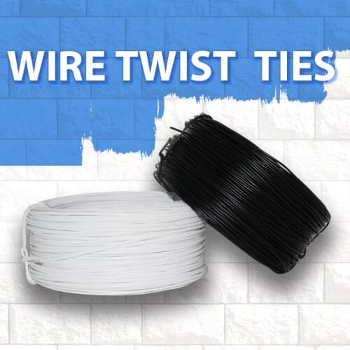 1 Roll Plastic Coated Iron Wire Twist Ties Cable Wrap Organizer Ties 0.55/0.75mm Round/Flat type