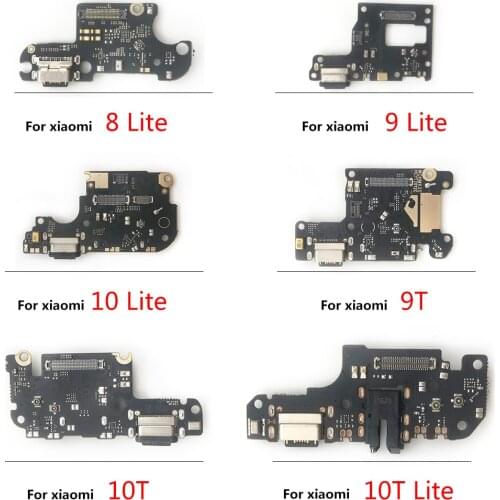 USB Charge Port Jack Dock Connector Charging Board Flex For Xiaomi 11 10T 10 9 9T 8 8se cc9 lite 6 note 3 Black Shark 2 2L 3L