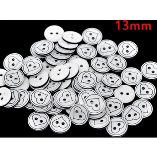 100Pcs Mixed Round Heart Resin Sewing Buttons For Cloth Flatback Cabochon Scrapbooking Crafts Knopf Bouton Decor Diy Accessories