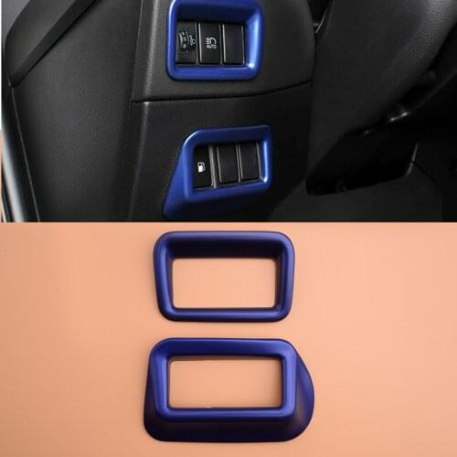 2Pcs Blue Headlight Lamp Switch Cover Trim Frame Fit for Toyota CHR 2016 2017 2028 2019 2020