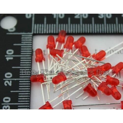 2000PCS/LOT 3MM red bright LED tube LED light-emitting diode crystal diode