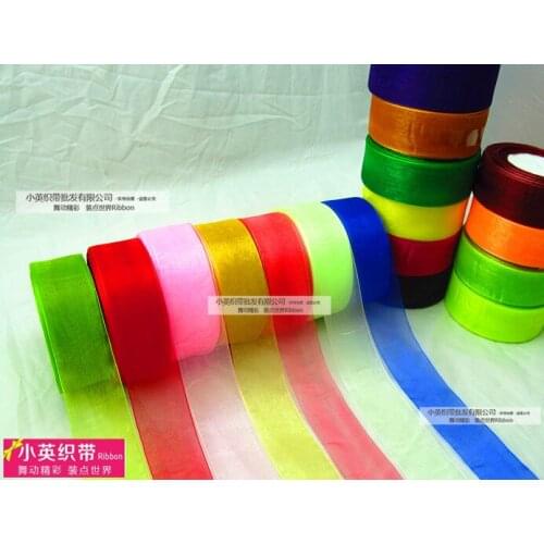 125 yard ,3.8 cm width 5 pcs Chiffon Ribbon roll Transparent sheer ribbon hairbows 24 different color