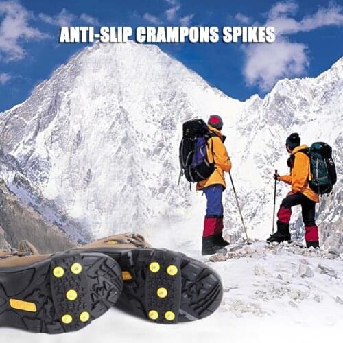 1 pair 5 teeth snow mountain gaiter spike shoe cover non slip steel stainless crampon ice gripper Winter for Outdoor Skiing