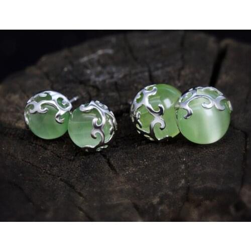 Colusiwei Authentic 925 Sterling Silver Opal Onyx Pattern Stud Earring for Women Fashion 4 Style Ear Pin Original Fine Jewelry