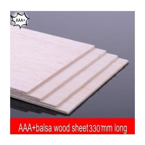 AAA+Balsa Wood Sheet ply 330mmX100mmX1.5mm 10 pcs/lot super quality for airplane/boat model DIY free shipping