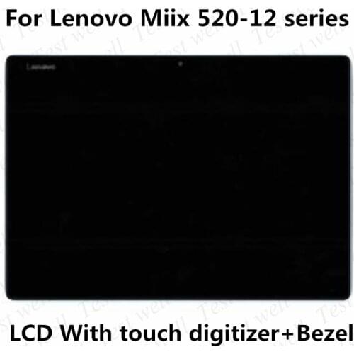 For Miix 520-12 20M3 20M4 Tablet Lenovo Miix 520-12IKB 81CG 2 In 1 12.2 Notebook LCD Display Touch ASSEMBLY 5D10P92363 + Frame