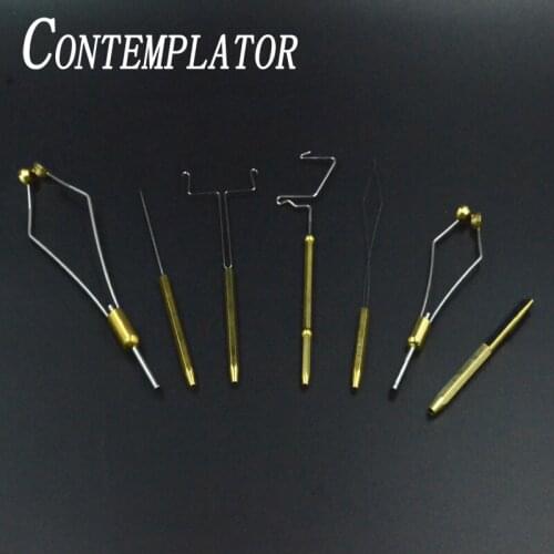 Essential 7pcs Quintessential Fly Tying Tool Combo Bodkin/Bobbin Threader/Teaser/Bobbin Holder/Whip Finisher/Dubbing Twister Set