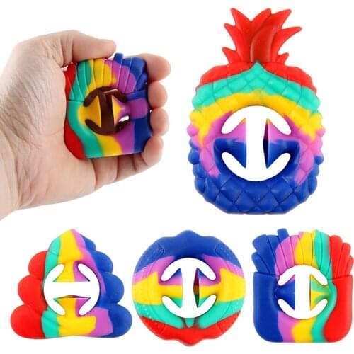 Simple Pineapple Snapperz Dimple Fidget Toys Rainbow Stress Reliever Sensory Fidget Snap Hand Toy Anxiety Hand Grips Brinquedos