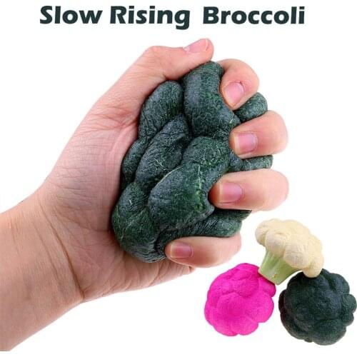 Vegetables Fidget Toys Broccoli Stress Reliever Scented Super Slow Rising Squeeze Toy Keychain 11cm For Kids Adults Antistress